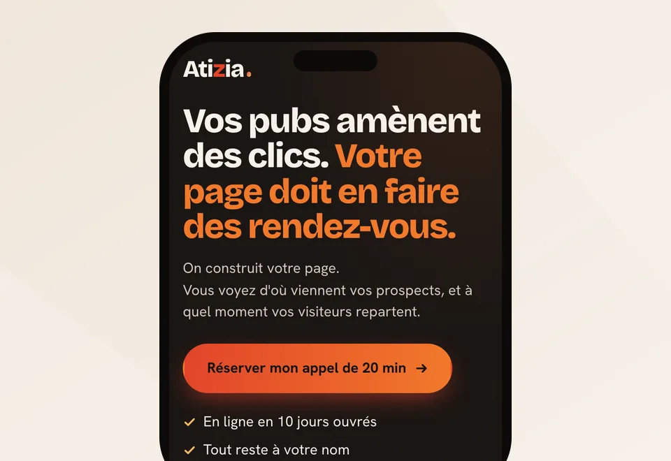 Le premier écran de cette page, sur un téléphone